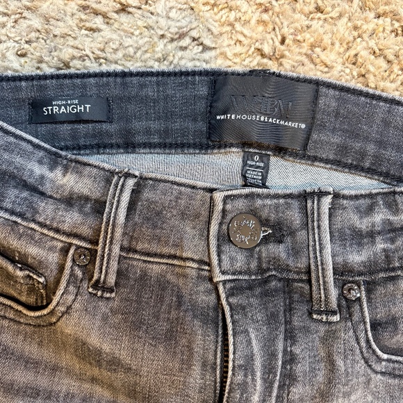 WHBM High Rise Straight Charcoal Wash Women's 0 - Picture 4 of 6